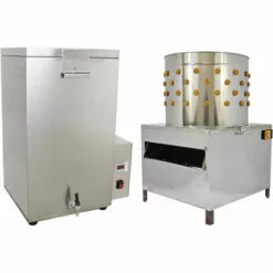 Combo Echaudoir & Plumeuse à Volaille 60cm KuKoo - Argent