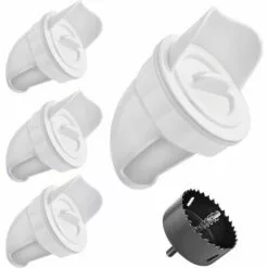 Mangeoire Poules Plastique Mangeoire Poules Automatique, 4 Ports DIY Mangeoire à Poulet Kit [Anti-Gaspillage] [Anti Nuisible] Abreuvoir A Poules Mangeoire Poussin Pour Seaux Tonneaux Bacs,Adélala