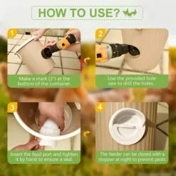 Mangeoire Poules Plastique Mangeoire Poules Automatique, 4 Ports DIY Mangeoire à Poulet Kit [Anti-Gaspillage] [Anti Nuisible] Abreuvoir A Poules Mangeoire Poussin Pour Seaux Tonneaux Bacs,Adélala -Poulailler et élevage de la basse-cour Soldes Magasin 66385637 3