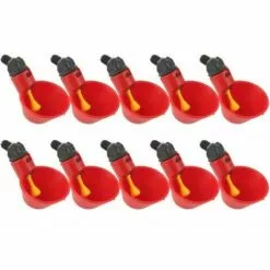 OUSUDELA 10 PCS Abreuvoir Poules Abreuvoir à Poulet En Plastique Automatique Abreuvoir à Volaille Kit Distributeur D'eau Potable Bols Systèmes D'alimentation En Eau Pour Cailles D'oiseaux Pigeon Poulet