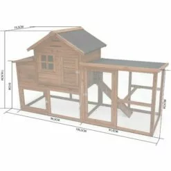 ALICE'S GARDEN Poulailler En Bois GELINE. 4 Poules. Cage à Poule Avec Enclos - Bois -Poulailler et élevage de la basse-cour Soldes Magasin 6741122 5