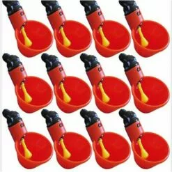 LLOVE Breuvoir De Poulet, 12 PCS Automatique Pour Poulailler Distributeurs D'eau Automatique Pour Poulet Canard Volaille Eau Potable Tasses Abreuvoir Mangeoire Pour Bétail Poule