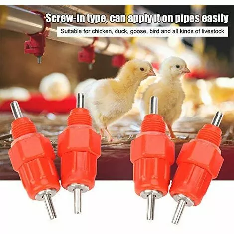 OUSUDELA 20pcs Automatique Tétine Abreuvoir Poule Volaille Poulet Canard Poule Distributeur D'eau Le Style Vis à Vis élevage Alimentation Du Bétail Abreuver équipement RougeÉquipement Pour Bétail 4 OUSUDELA 20pcs Automatique Tétine Abreuvoir Poule Volaille Poulet Canard Poule Distributeur D'eau Le Style Vis à Vis élevage Alimentation Du Bétail Abreuver équipement RougeÉquipement Pour Bétail – Image 4