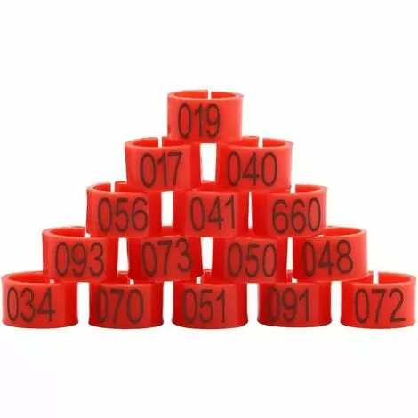 MONLY Anneaux Pour Pattes D’oiseaux Avec Numéro 001–100 De 8 Mm De Diamètre - Pour Pigeons, Poussins, Perroquets, Canards (Rouge),Fonepro 3 MONLY Anneaux Pour Pattes D’oiseaux Avec Numéro 001–100 De 8 Mm De Diamètre - Pour Pigeons, Poussins, Perroquets, Canards (Rouge),Fonepro – Image 3