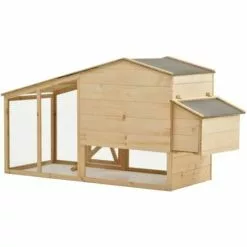 MAISONCHIC Poulailler Enclos Cage Extérieure Pour Poulets - Bois De Pin Massif 178x67x92 Cm -Poulailler et élevage de la basse-cour Soldes Magasin 67652320 4