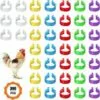 MONLY 300 Anneaux De Pied De Volaille, Petits Anneaux De Serrage De Volaille, Bandes De Volaille Pour Marquer Les Oiseaux, Perroquets, Pigeons, Cailles, Poussins (Jaune/bleu/blanc/violet/rouge/vert)，Fonepro