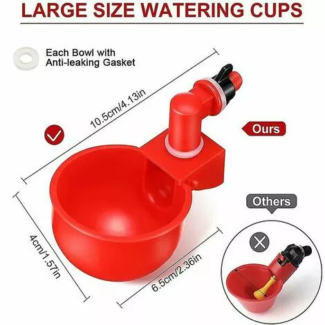 ENLENK Abreuvoirs Automatiques De Poulet, Bols, Abreuvoirs De Volaille De Ferme - 2pcs 3 ENLENK Abreuvoirs Automatiques De Poulet, Bols, Abreuvoirs De Volaille De Ferme - 2pcs – Image 3