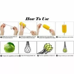 OYLDA Sac à Légumes, Fruits Et Gâteries Pour Poules, 2 Pièces, Noir -Poulailler et élevage de la basse-cour Soldes Magasin 68139693 3