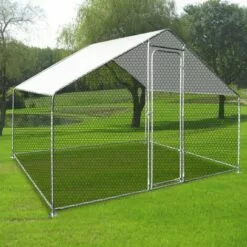 IDMARKET Enclos Poulailler 6 M² Parc Grillagé 3x2 M Acier Galvanisé - Naturel -Poulailler et élevage de la basse-cour Soldes Magasin 6873363 5