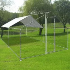 IDMARKET Enclos Poulailler 12 M² Parc Grillagé 4x3 M Acier Galvanisé - Naturel -Poulailler et élevage de la basse-cour Soldes Magasin 6873364 5