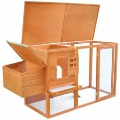 VidaXL Poulailler D'extérieur Avec 1 Nichoir Bois - Brun -Poulailler et élevage de la basse-cour Soldes Magasin 732610 3