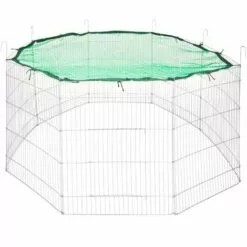 TECTAKE Parc D'Extèrieur Grillag? ? Lapins Et Petits Rongeurs + 1 Filet De Protection 204 Cm ? Vert - Vert