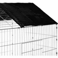 TECTAKE Parc D'Extèrieur ? Lapins Et Petits Rongeurs Avec 1 Toit En Métal 180 Cm X 75 Cm X 75 Cm Noir - Noir -Poulailler et élevage de la basse-cour Soldes Magasin 7514462 5